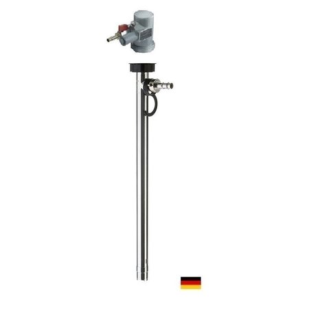 FLUX Drum Pump, Stainless Steel, 47" Long, Air Operated Motor, 470W Power.  For food service. 24-ZORO0205